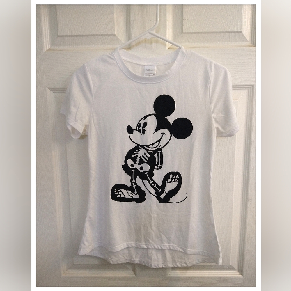 Disney ☠️Mickey - Skeleton☠️ Women's Cap Sleeve Tee - XS